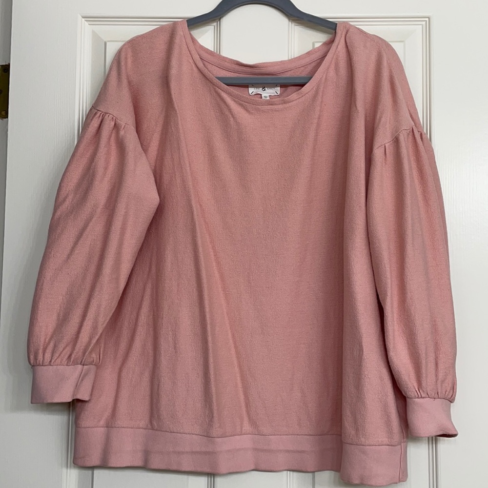 Lou & Grey XL puff-sleeve lounge shirt